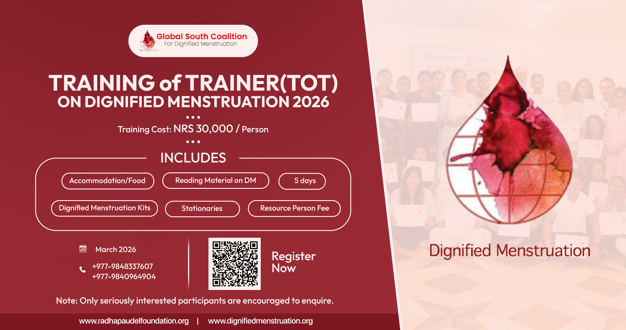 Training of Trainers (ToT) on Dignified Menstruation 2026